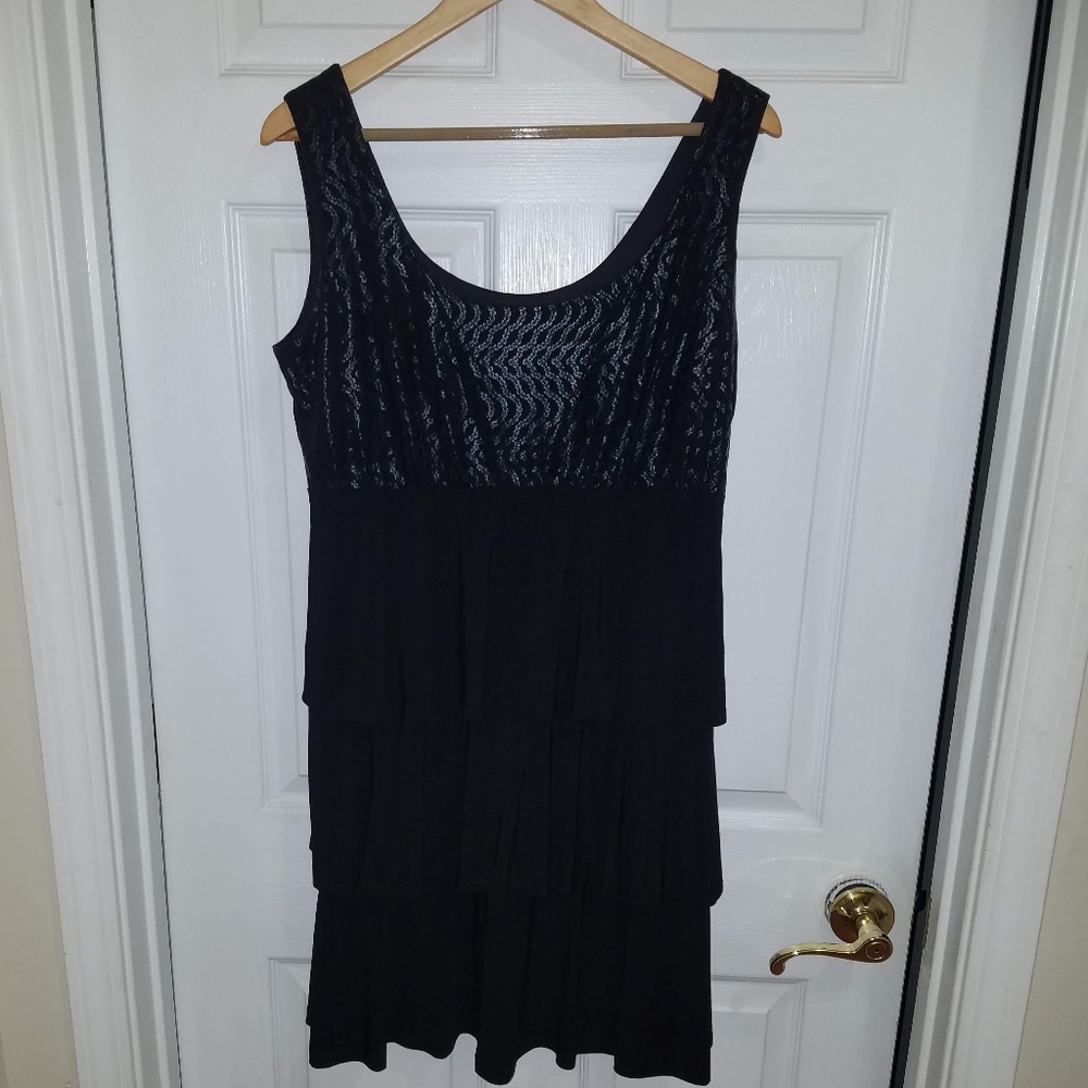 Black shimmy dress
